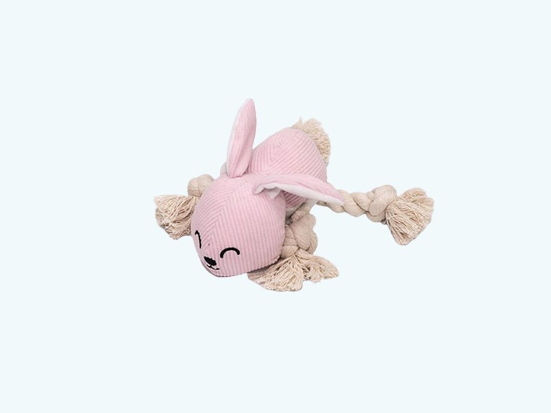 Corduroy Bunny Squeaky Dog Toy