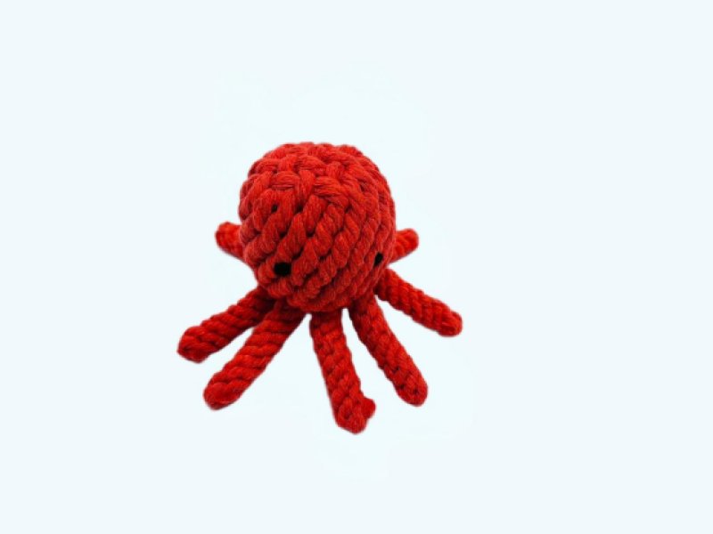 Handmade Cotton Rope Octopus Dog Toy 