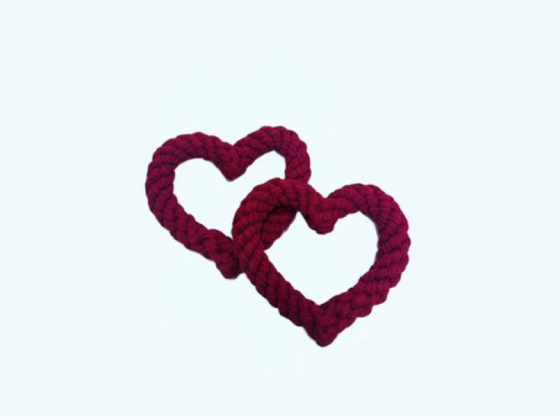 Handmade Cotton Rope Heart Dog Toy