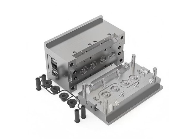 Plastic injection molds for lighting fixture housings