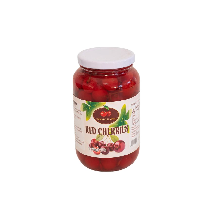 Bulk 737g cherries in glass jar