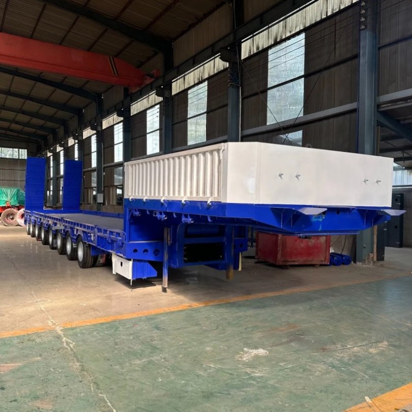 Versatile Multi-Axle Low Flatbed Semi Trailer for Heavy Loads