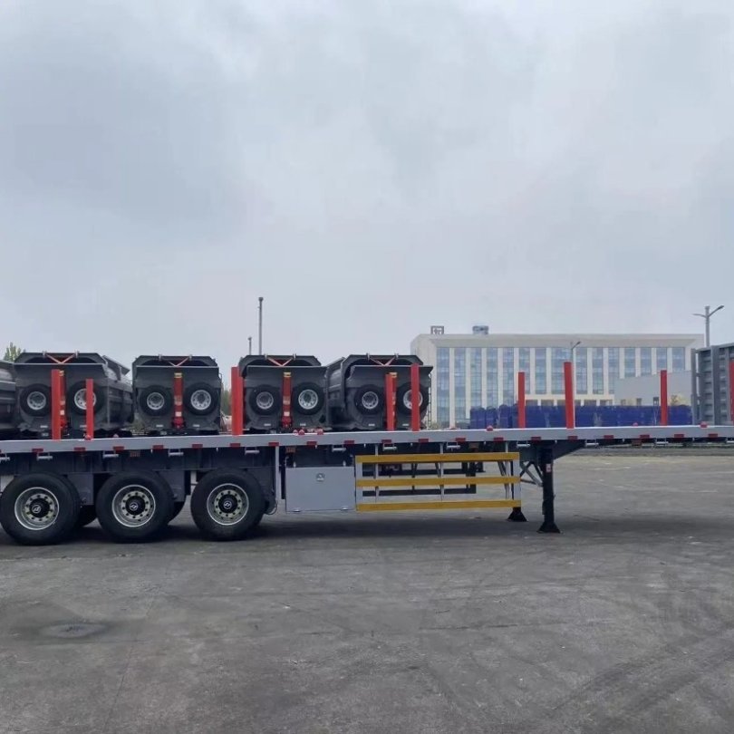 Heavy Duty Steel Container Transport Flatbed Semi Trailer