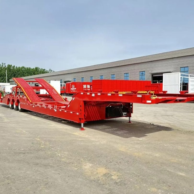 High-Stability Low-Deck Trailer for Large-Scale Equipment Semi Trailer