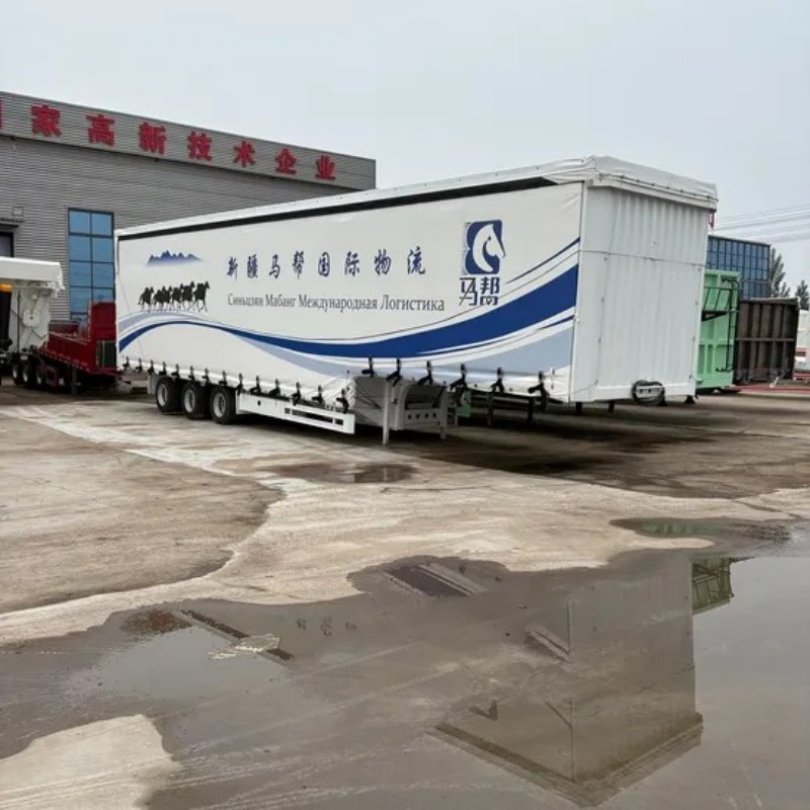 3/4 Axles Tarpaulin Curtain Van Semi Trailer