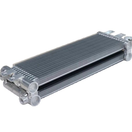 Vertical through-fin inserted microchannel heat exchanger