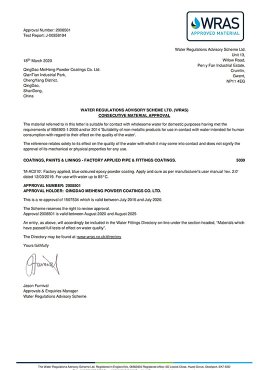Epoxy Powder - WRAS Certificate