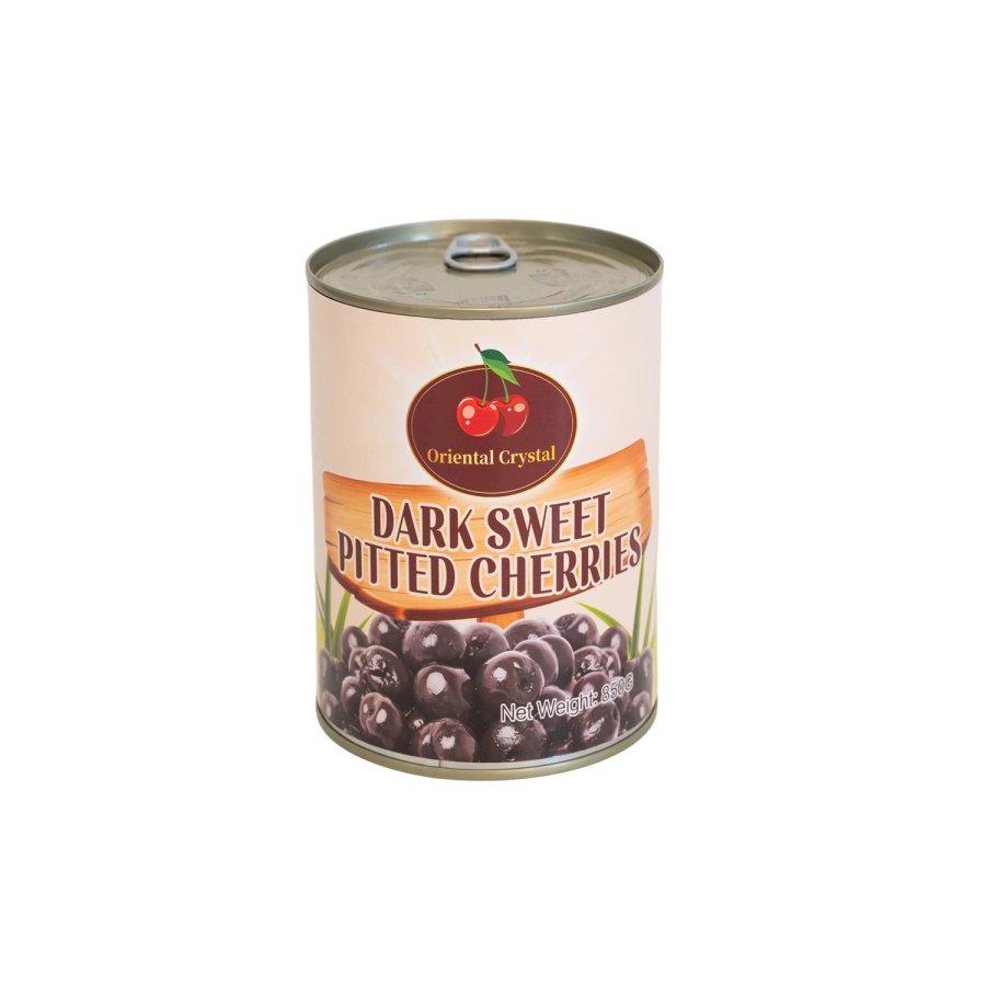 850g canned pitted black sweet cherries in heavy syrup