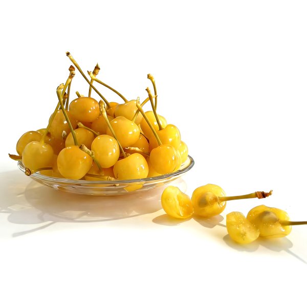 Cerejas inteiras a granel em salmoura com caule