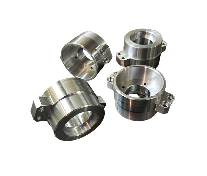 CNC post-machined stainless steel and aluminum alloy fluid piping assemblies