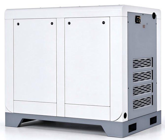 Two-stage compression permanent magnet variable frequency screw compressor
