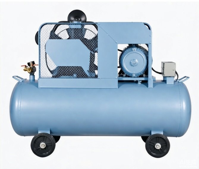 Belt-driven oil-free compressor