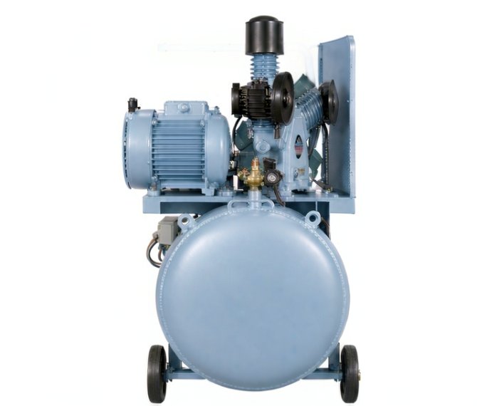 Belt-driven oil-free compressor