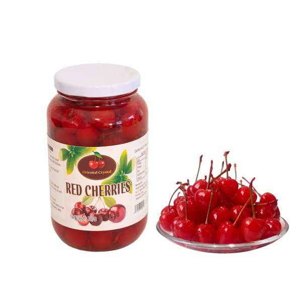 Canned red pitted maraschino cherries 737G