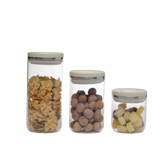 Tarro de almacenamiento de vidrio de borosilicato de alta calidad HB3418 con tapa hermética