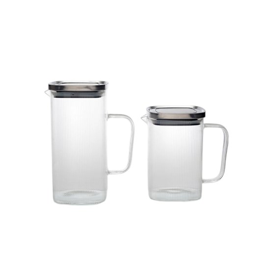 Jarra de agua de vidrio acanalado hermética HB3864