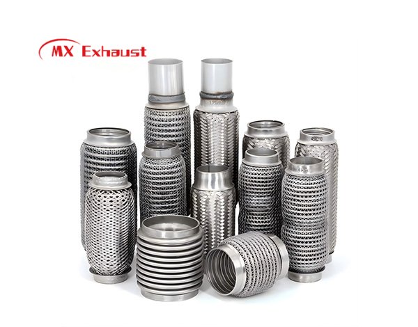 automotive exhaust flexible pipe with outer steel wire mesh protection