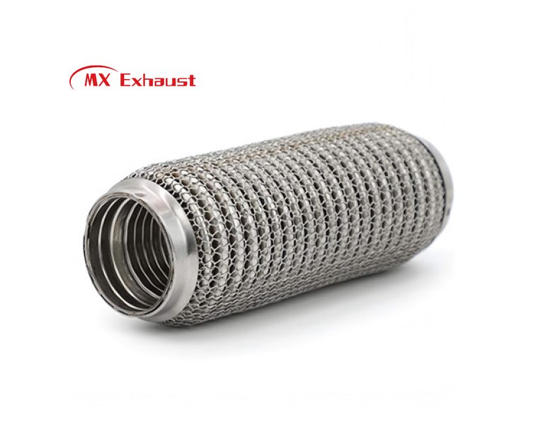 Tubo de escape flexível com malha metálica exterior em aço inoxidável 304