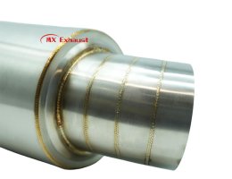 car exhaust muffler with angled tip stainless steel performance upgrade