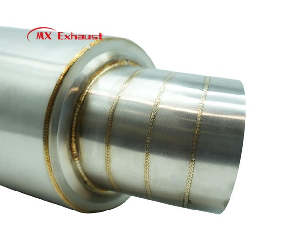 car exhaust muffler with angled tip stainless steel performance upgrade