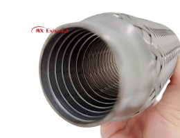 automotive exhaust flexible pipe with reinforced interlock design