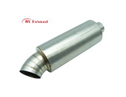 angled exhaust muffler stainless steel straight through design