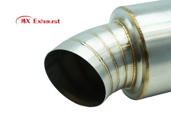 custom stainless steel exhaust muffler angled tip for automotive use