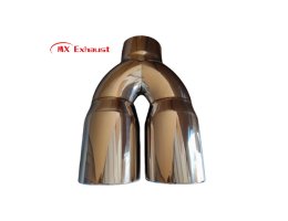 dual exhaust tip with large inlet and outlet sizes custom fit