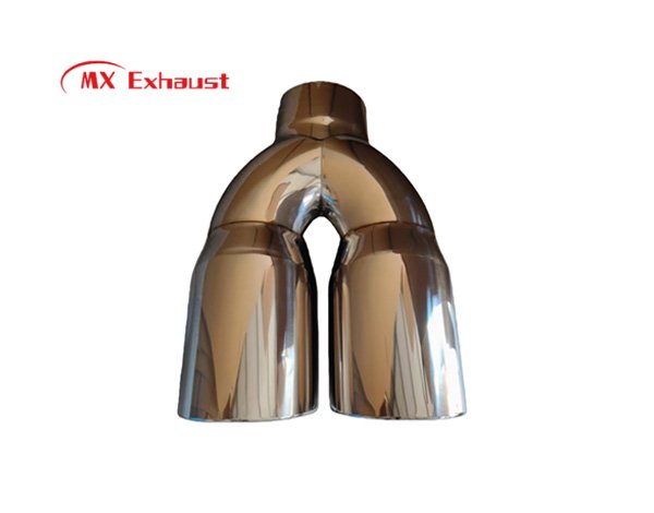 dual exhaust tip with large inlet and outlet sizes custom fit