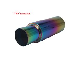 custom stainless steel exhaust muffler colored finish for automotive use