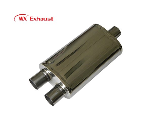 high flow exhaust muffler with dual outlet stainless steel 409