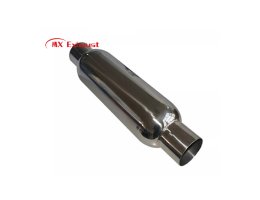 performance exhaust resonator stainless steel spiral louvered core