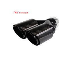 dual carbon fiber exhaust tips glossy finish