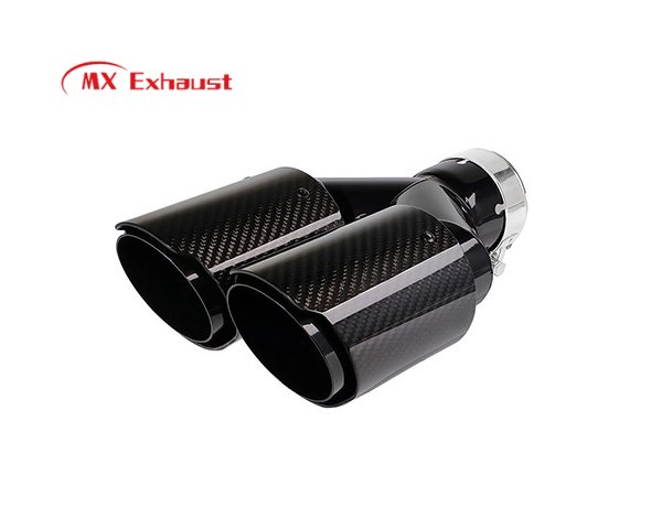 dual carbon fiber exhaust tips glossy finish
