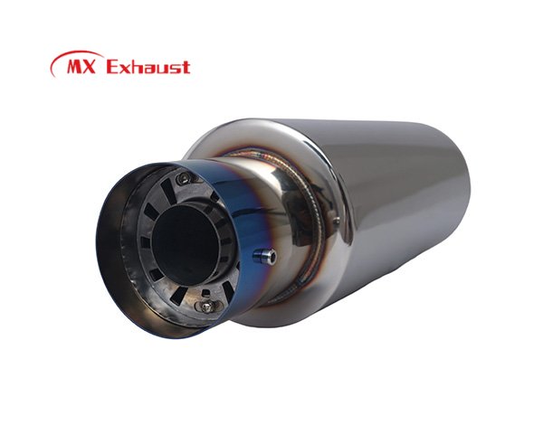 stainless steel exhaust muffler with colorful finish tailpipe