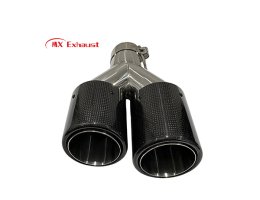 Dual Y-Pipe Carbon Exhaust Tip - Rolled
