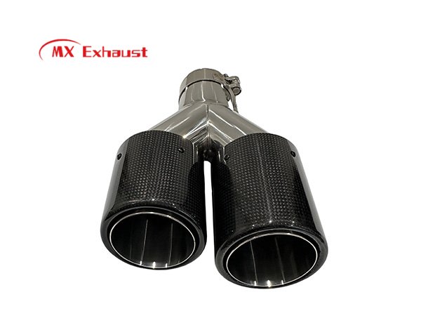 Dual Y-Pipe Carbon Exhaust Tip - Rolled