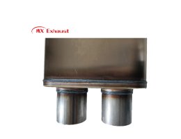 stainless steel 409 muffler custom body size 4x9 dual outlet