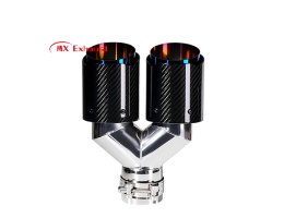 Universal Dual Carbon Fiber Exhaust Tip Burnt Blue
