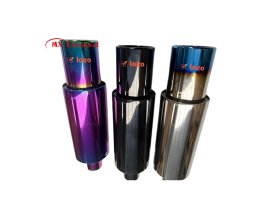 colored exhaust muffler for improved airflow and visual upgrade