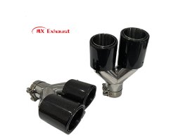 dual y-pipe carbon exhaust tip rolled