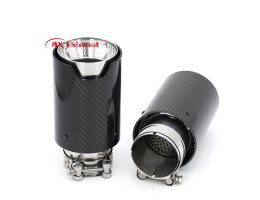 bmw exhaust tip burnt blue stainless steel carbon fiber detail