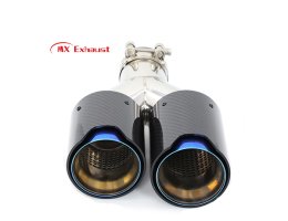 Dual Carbon Exhaust Tip Burnt Blue