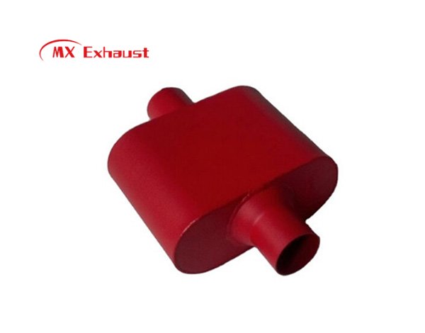 aftermarket red chambered muffler deep sound exhaust performance