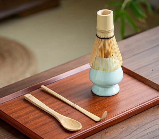 Japanese Matcha Tea Set Bamboo Whisk Scoop Holder Complete Gift Box Beginner Matcha Ceremony Kit