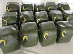 TPU fuel bladder folded for transport