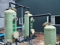High-capacity biogas desulfurizer