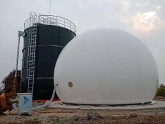 Spherical biogas tank with corrosion resistance