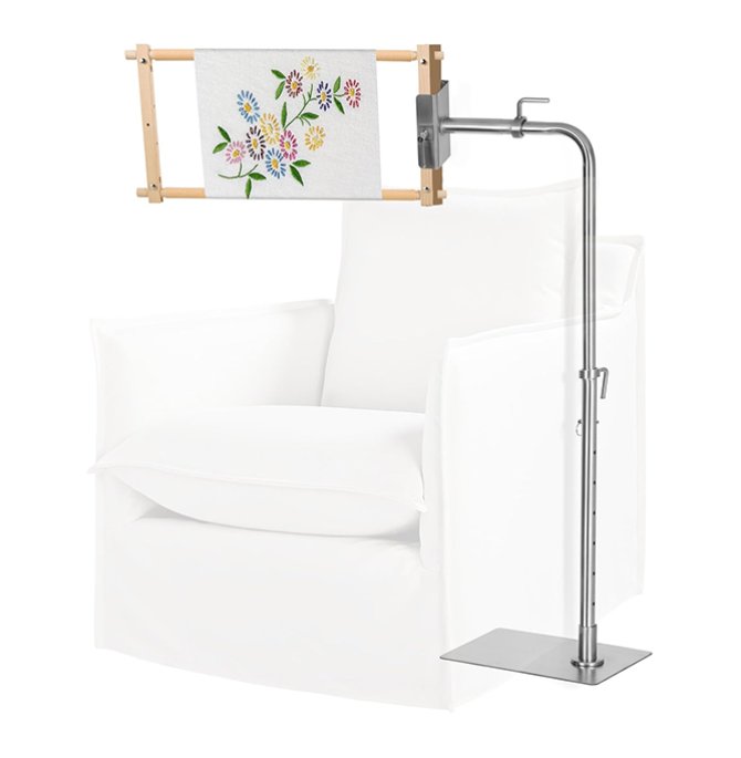 Adjustable cross-stitch floor stand