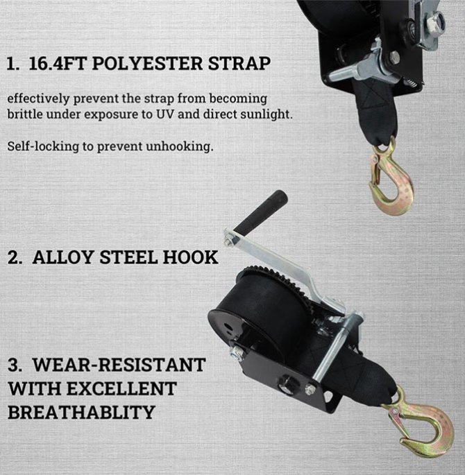 Hand-operated winch, boat trailer winch